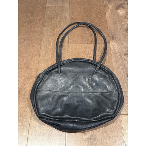 Napoleon Alexander Handbags - Vintage Napoleon Alexander Leather Black Oval Purse Bag Made in USA